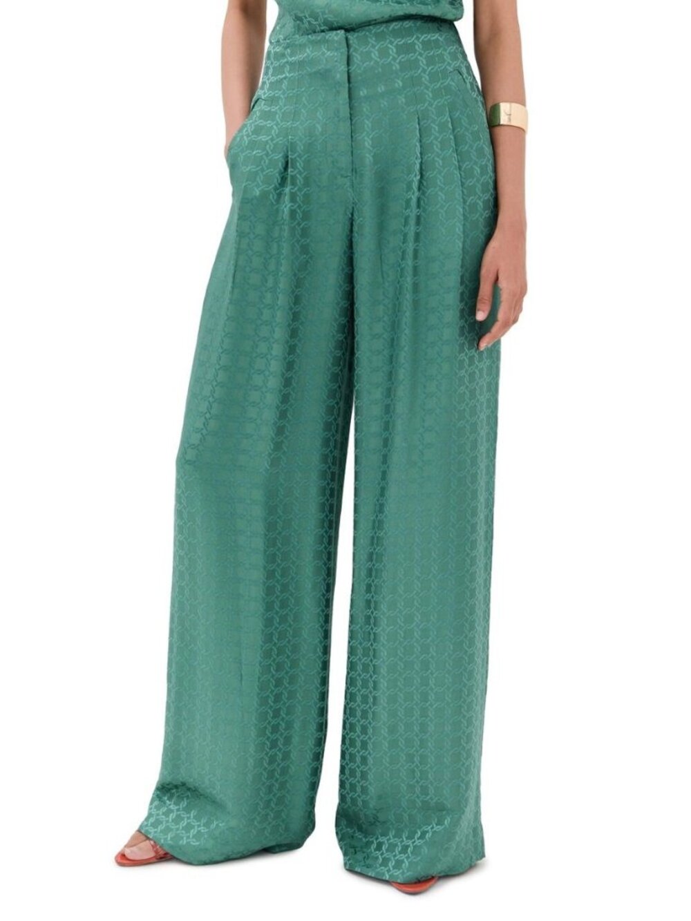 NWOT Veronica Beard Silk Patterned Pantsuit + Tank - Picture 12 of 16